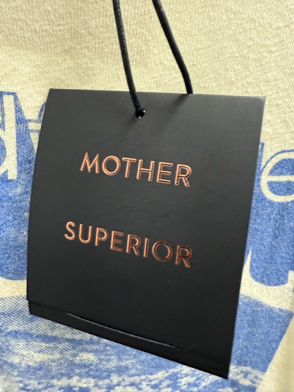MOTHER Cream Tee with Blue Wildflowers Graphic - Picture 2 of 5